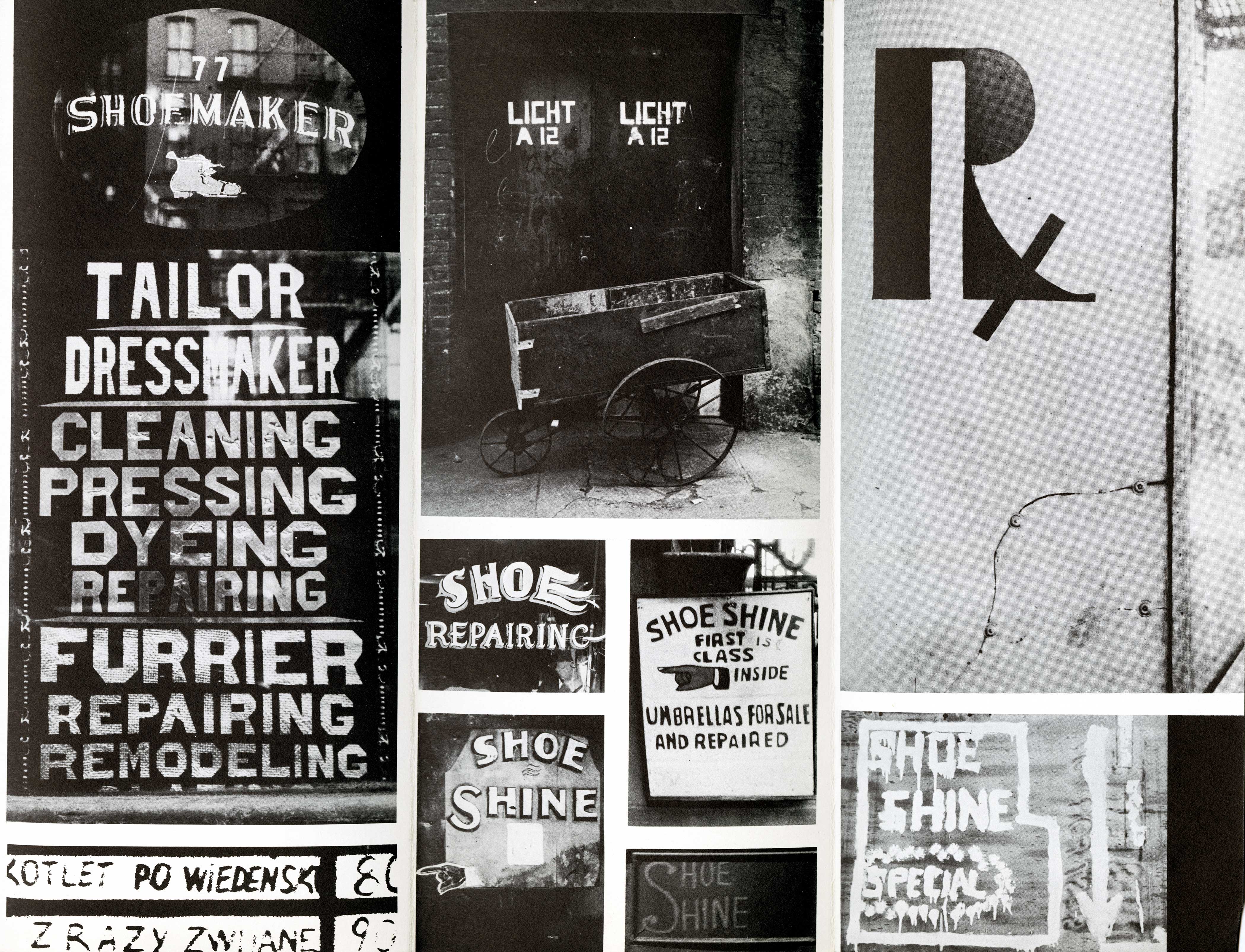 photo collage of vernacular shop signage